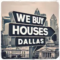 Sign advertising house buying in texas town.